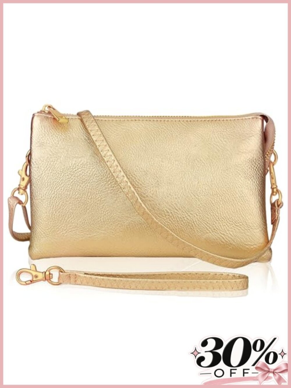 Vegan Leather Convertible Wristlet Crossbody Bag Small Clutch Wallet Purse